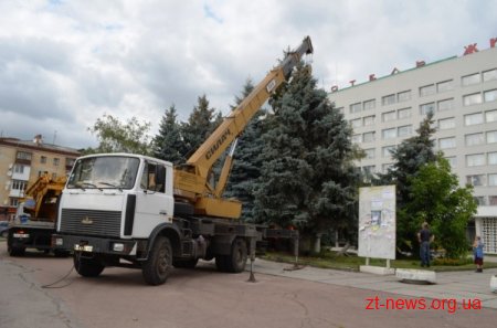 «Зеленбуд» врятував 2 ялини біля готелю «Житомир»