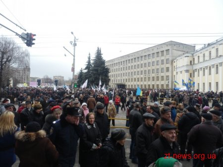 У Житомирі відбувся мітинг об'єднаної опозиції у рамках всеукраїнської акції "Вставай, Україно!" Оновлено