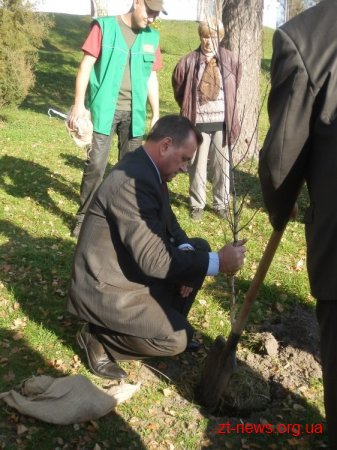 У Житомирі до 95-річчя ВЛКСМ посадили дерева та представили 3 нових іменних лавки
