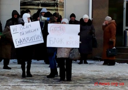 Близько 200 житомирян організували пікетування філій банків, які належать регіоналам
