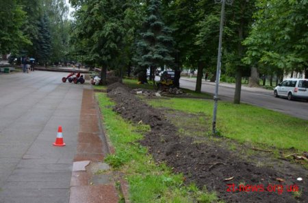 У Житомирі на Старому Бульварі замінюють освітлення