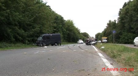 На трасі Житомир-Бердичів влобову зіткнулися Skoda і мікроавтобус