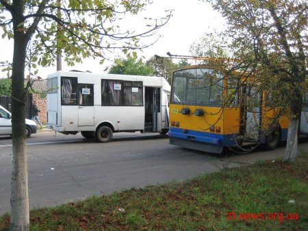 У Житомирі маршрутка наздогнала тролейбус
