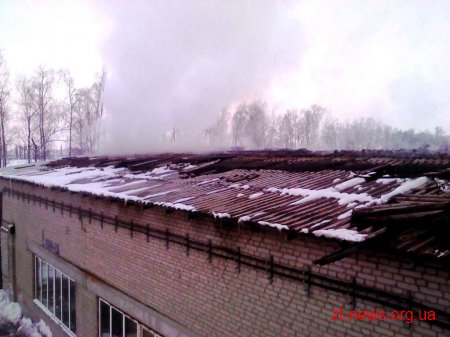 На Житомирщині горів цех по виробництву брикету
