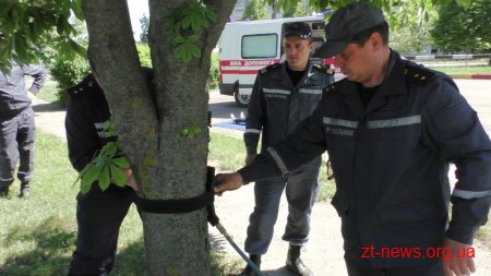 Рятувальники провели показові заняття для працівників однієї з автозаправних станцій Житомира