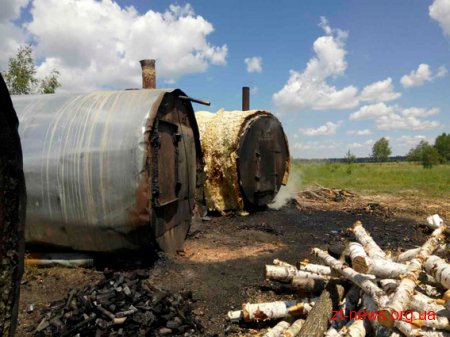На Житомирщині поліцейські припинили незаконне виробництво деревного вугілля
