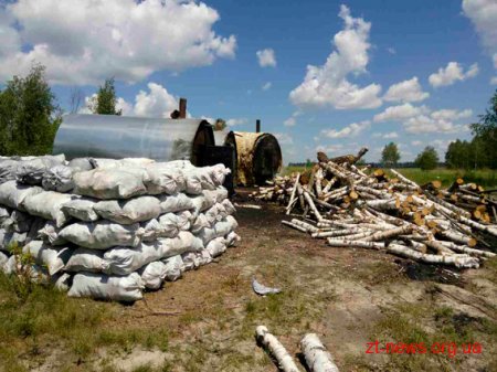 На Житомирщині поліцейські припинили незаконне виробництво деревного вугілля