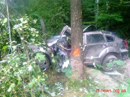 На Житомирщині позашляховик врізався в дерево