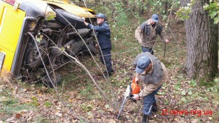 На Житомирщині автомобіль з’їхав у кювет і перевернувся на бік