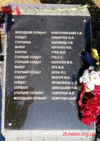 Пам’ятник воїнам АТО відкрили у Лугинському районі