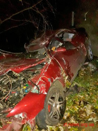 У Житомирі автомобіль зіткнувся з деревом, а потім зі стіною будинку