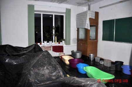 Словечанську школу залило дощем, через незавершені покрівельні роботи