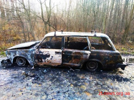 На Житомирщині посеред дороги зайнявся Ваз