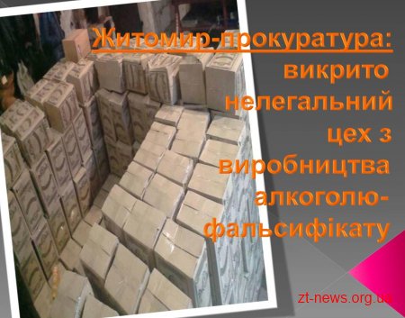 На Житомирщині викрили підпільний цех з виробництва фальсифікованої алкогольної продукції