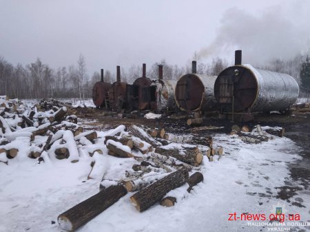 Поблизу Житомира поліція викрила та припинила нелегальне виробництво вугілля