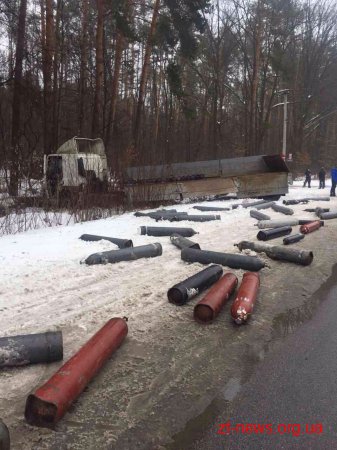 Поблизу Житомира вантажівка з’їхала в кювет