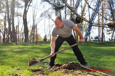 Працівники ОДА висадили алею з ялинок та бузку у Гідропарку
