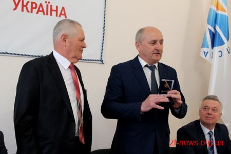 Володимир Ширма привітав голову правління Житомирської облспоживспілки з 70-річним ювілеєм