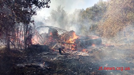 На Житомирщині через загоряння сухої трави зайнявся дерев'яний будинок