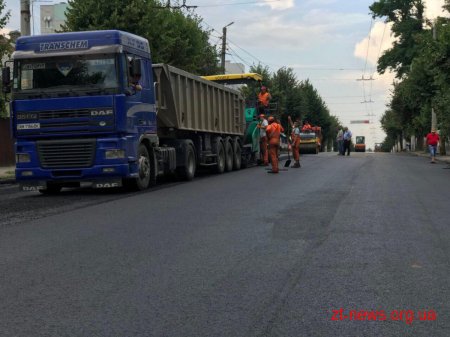 На вулиці Перемоги тривають роботи з капітального ремонту асфальтобетонного покриття