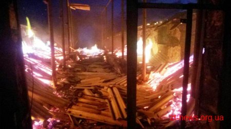 На Житомирщині горіла будівля підприємства по виготовленню деревного вугілля