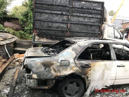 На одній з стоянок Житомира згорів Mercedes