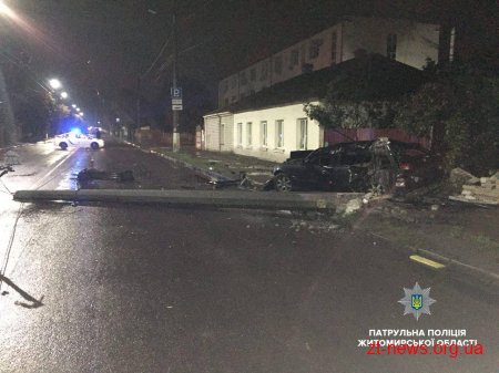 У Житомирі п'яний водій зніс електроопору