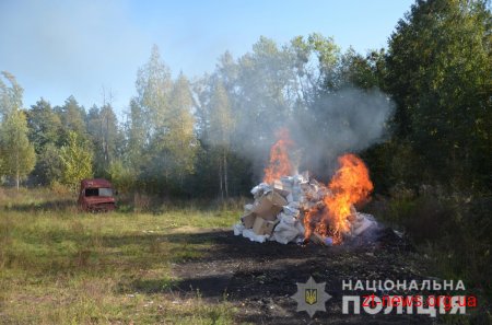 Житомирські поліцейські спалили наркотиків на 2 мільйони гривень