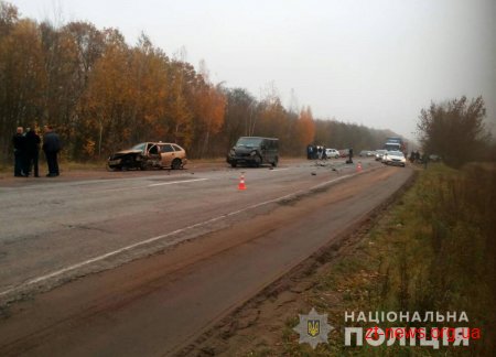 Неподалік Черняхова «Skoda» вилетіла на зустрічну смугу та зіткнулася з автомобілем «Ford»