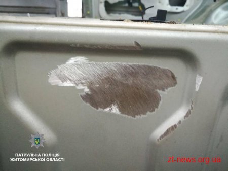Патрульні на Житомирщині зупинили Renault, водій якого без документів перевозив кузови автомобілів