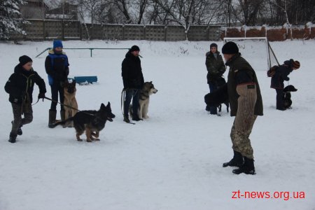 У Житомирі поліцейські нагородили учасників кінологічного клубу подяками та солодкими подарунками