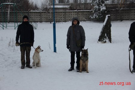 У Житомирі поліцейські нагородили учасників кінологічного клубу подяками та солодкими подарунками