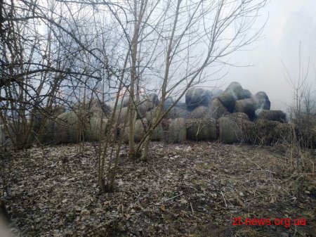 На Житомирщині рятувальники 5 годин гасили пожежу в бетонному піддашку для сіна