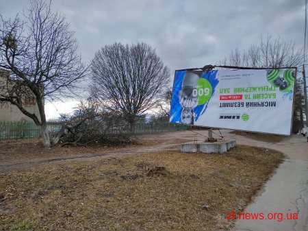 У Житомирі перевірять стан рекламних конструкцій, що зазнали пошкодження під час негоди