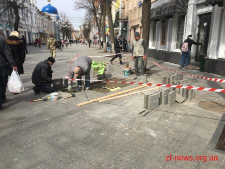 У Житомирі на Михайлівській по гарантії перекладають плитку