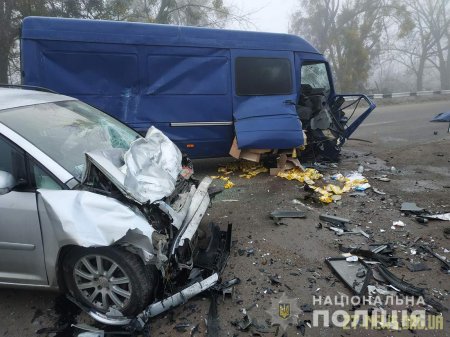 На Житомирщині внаслідок лобового зіткнення легковика та буса постраждало 4 людей