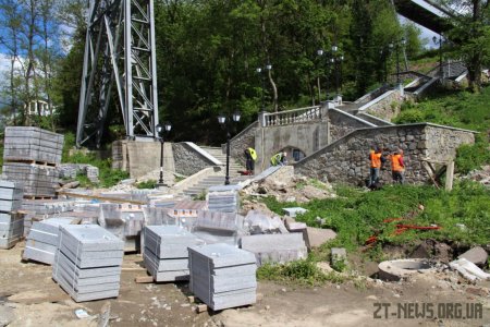 Тривають роботи з реконструкціі&#776; набережноі&#776; річки Тетерів