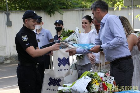 Поліцейських Житомира привітали із першим ювілеєм