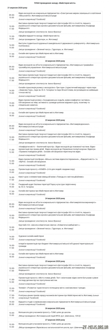 Наступного тижня у Житомирі стартує «Майстерня міста» Наступного тижня у Житомирі стартує «Майстерня міста»