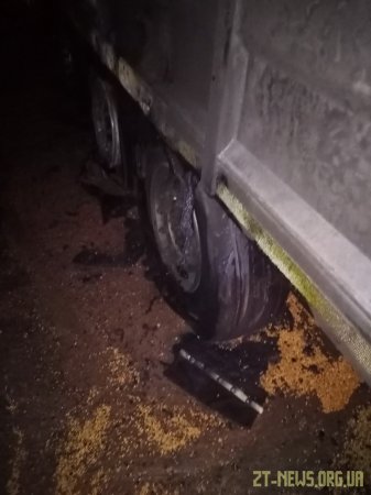 Поблизу Житомира загорілася вантажівка з зерном