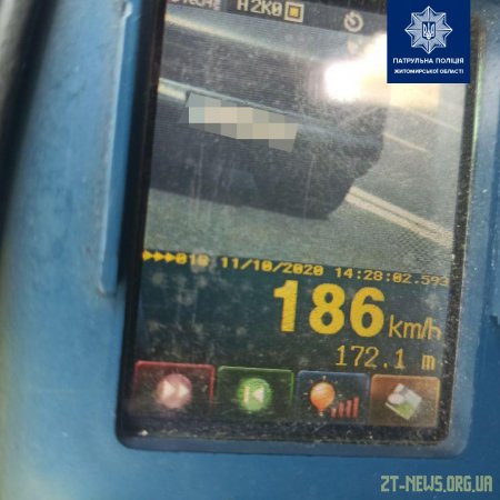 На Житомирщині водій автомобіля Porsche перевищив швидкість майже у 4 рази