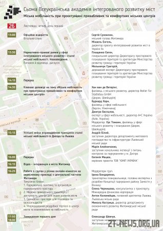 Житомир прийматиме 7-му Всеукраїнську академію інтегрованого розвитку міст