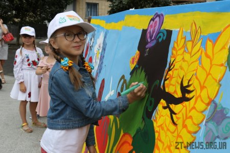 Більше 400 дітей у Житомирі створили найбільшу картину про Україну